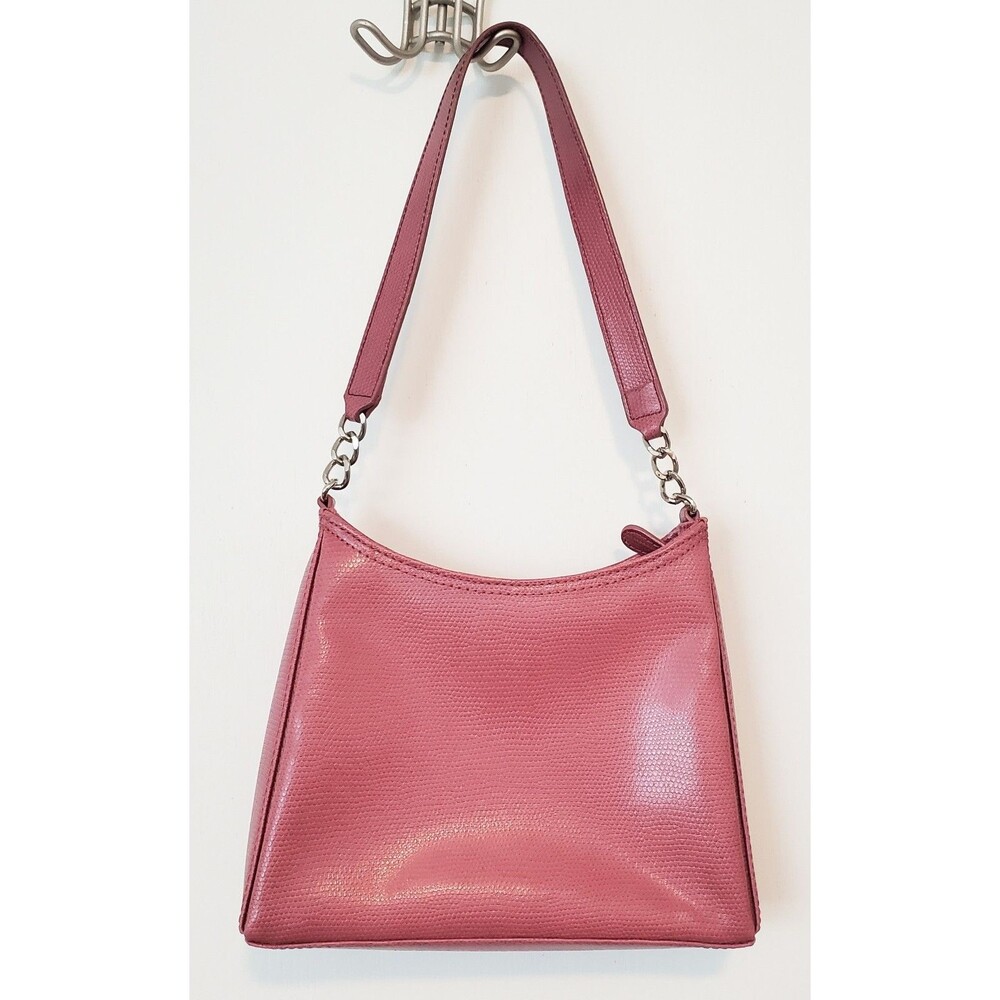 Liz Claiborne Pink Mini Shoulder Bag Y2K Textured Faux Leather Pink Lining - Picture 11 of 16